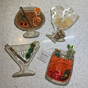Kim Seybert beaded cocktail coasters set of 4